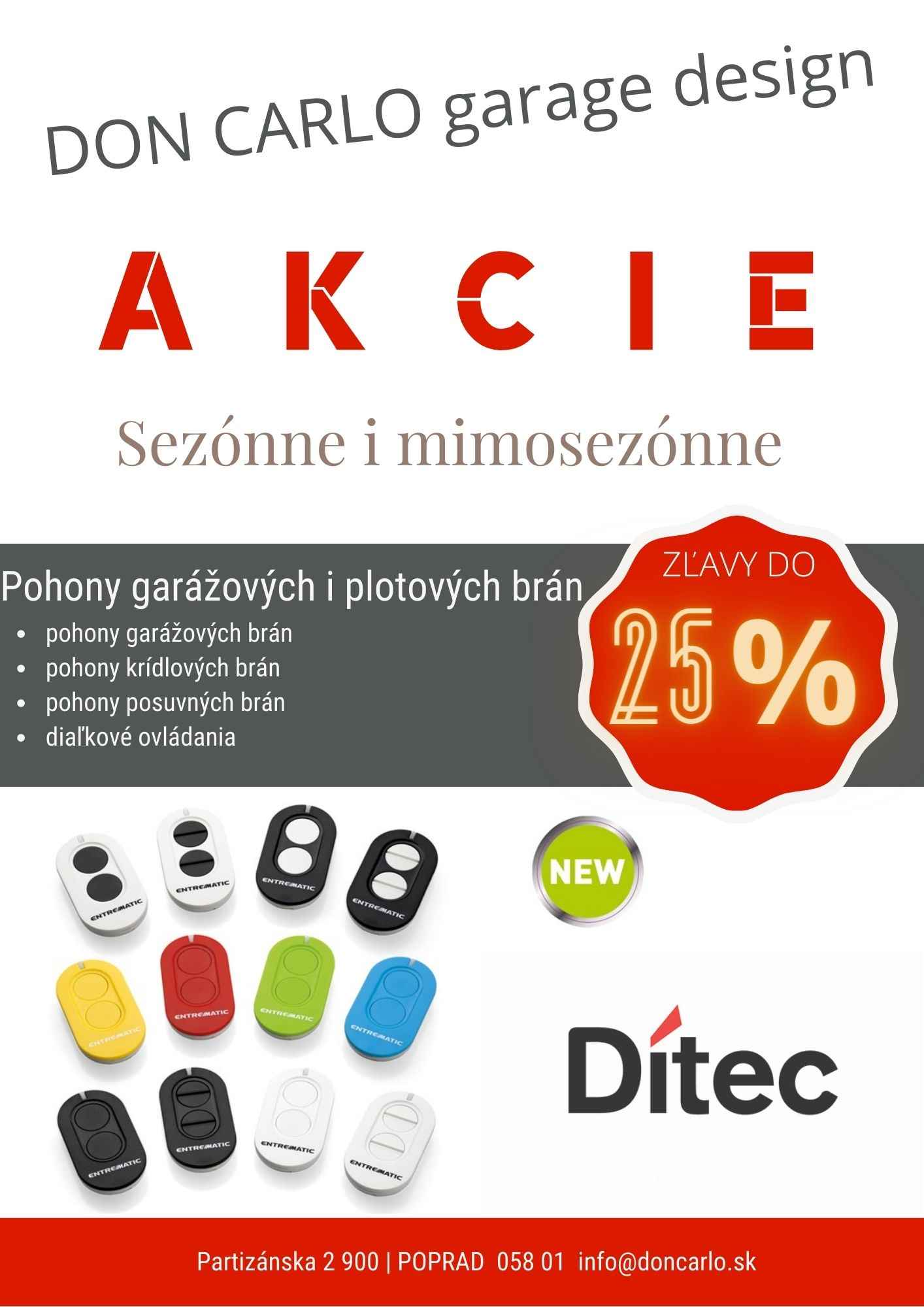 Aktuálne akcie | garážové brány, oplotenia - ploty. <strong>WIŚNIOWSKI POPRAD</strong> | ponúka naším ctením klientom veľmi atraktívne cenovo zvýhodnené varianty ako typizovaných garážových brán, tak atraktívnych, bezúdržbových plotov s 10 ročnou antikoróznou zárukou, tak samonosných posuvných brán so zabudovaným pohonom v stĺpiku, či oplotení, dverí, pohonov, diaľkových ovládaní, GSM modulov atď - renomovaných značiek ako fy WIŚNIOWSKI, SOMFY, BFT, GfA... Neváhajte nás navštíviť u nás v office či kontaktujte na ktoromkoľvek z kontaktov.| <strong>Kliknutím zväčši </strong>